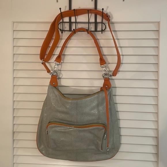 Stefi Talman Handbags - Stefie Talman Orange Silver Metallic Handmade Adjustable Strap Beautiful Bag